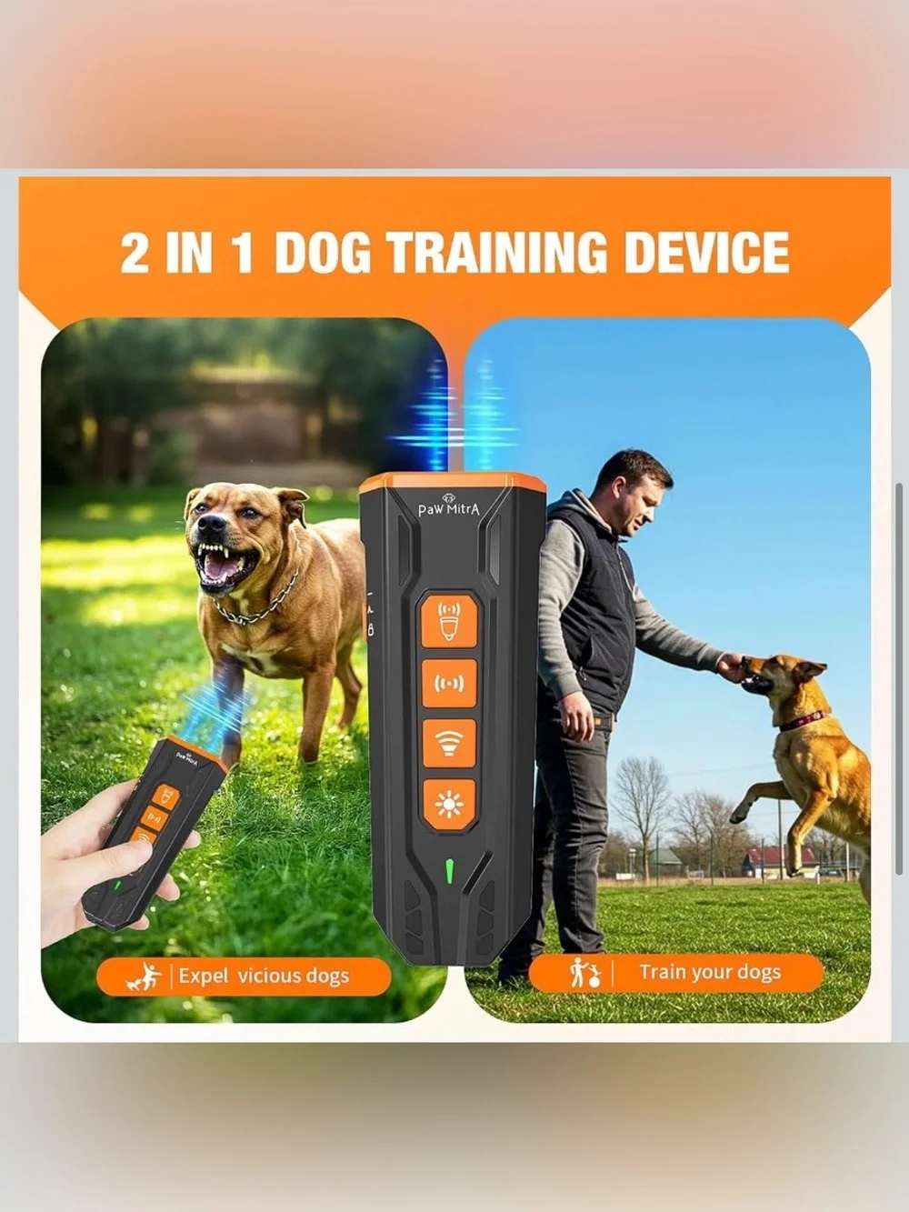 2026 Dog Bark Deterrent Device | Rechargeable Ultrasonic Anti-Barking Trainer wi